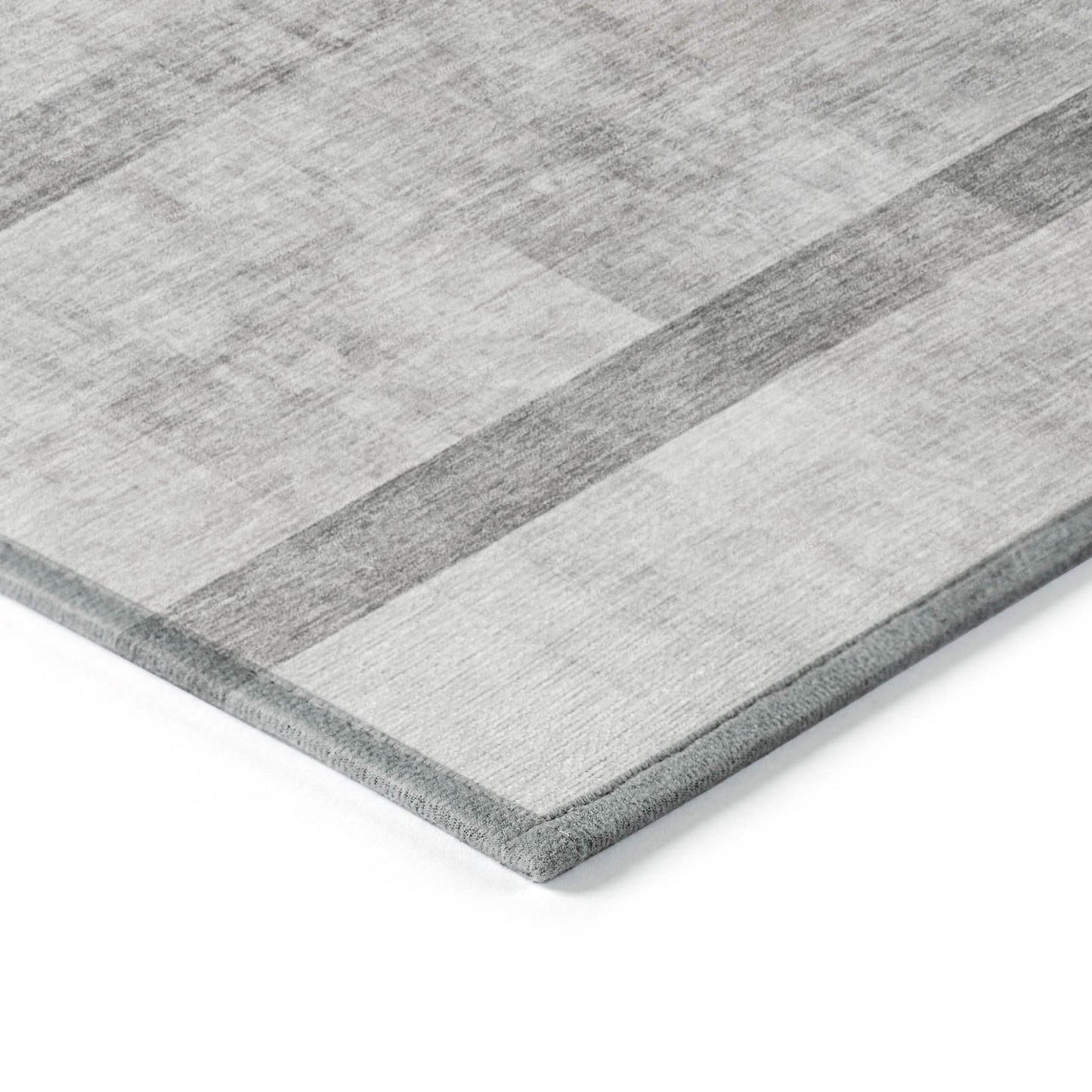 9' X 12' Gray Ombre Washable Non Skid Indoor Outdoor Area Rug