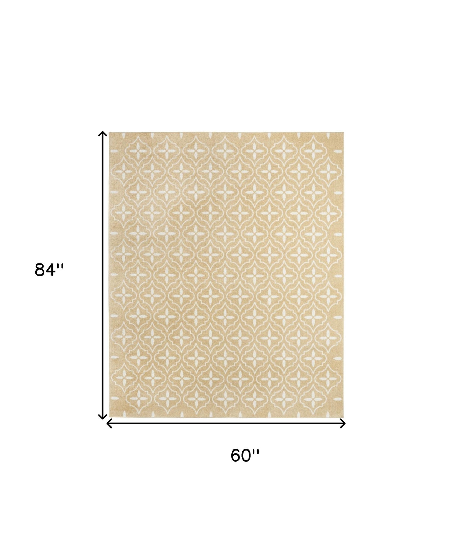 5' X 7' Beige And Ivory Geometric Indoor Outdoor Area Rug
