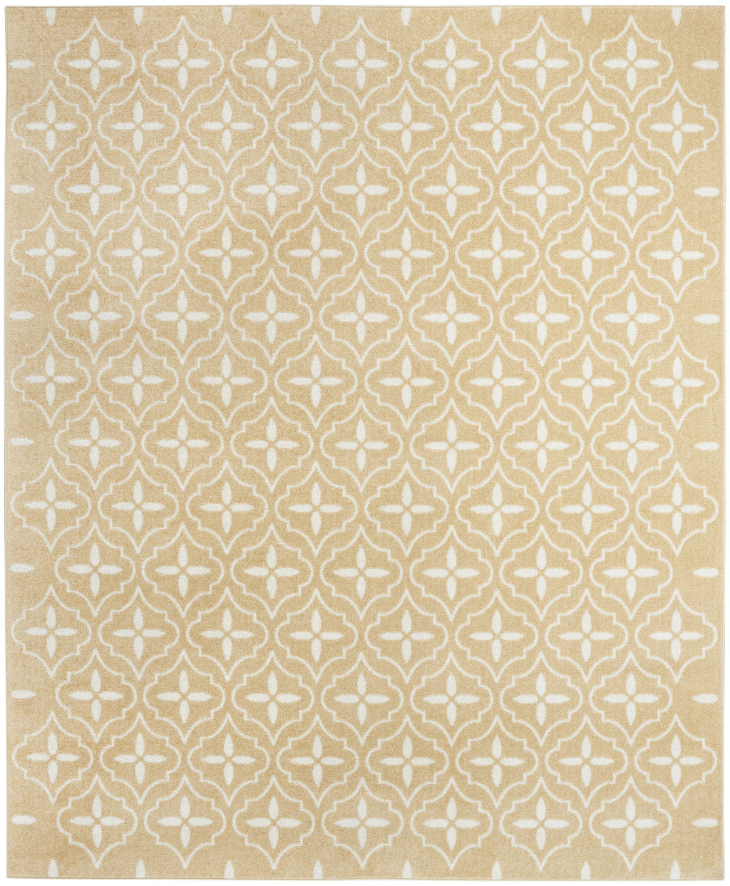 5' X 7' Beige And Ivory Geometric Indoor Outdoor Area Rug