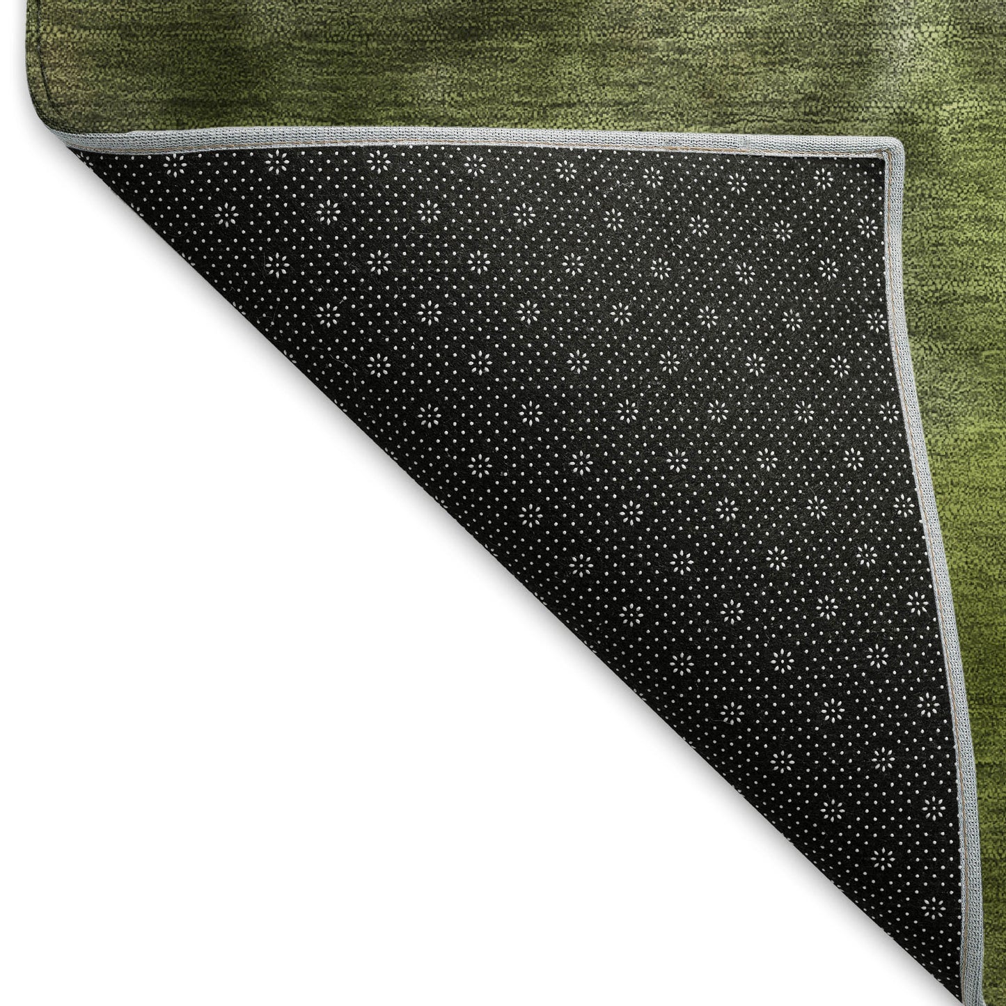3' X 5' Olive Green And Gray Abstract Washable Indoor Outdoor Area Rug