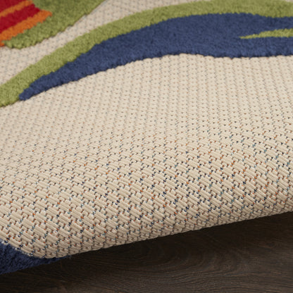 6' X 9' Multicolor Floral Stain Resistant Non Skid Area Rug