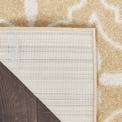 5' X 7' Beige And Ivory Geometric Indoor Outdoor Area Rug